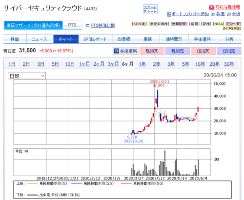 サイバーセキュリティ日足