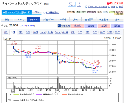 サイバーセキュリティ5分足